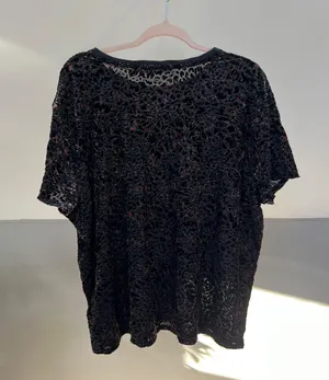 Free People Velvet Sheer Animal Print Tee thumbnail 2