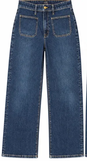 J.Crew Curvy Full-Length Slim Wide-Leg Jeans Size 30 Dark Wash thumbnail 1