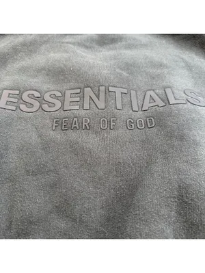 Fear Of God Essentials Quarter Zip Sweatshirt Faded Black Women Cropped Boxy Fit thumbnail 9