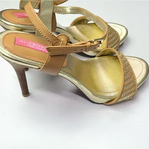 Isaac Mizrahi Isbelle Gold and Tan High Heel Sandals Size 9.5‎ thumbnail 2