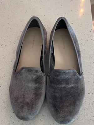 Liz Claiborne Gray Velvet Smoking Loafers 90s Minimalist Flats Size 7.5 thumbnail 1