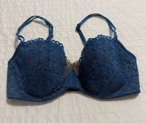 B. Tempt’d Blue Lace Bra 32DD Ciao Bella Balconette 953144 Underwire Lined thumbnail 1