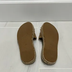 Free People Tan Espadrille Slides with Woven Texture thumbnail 4
