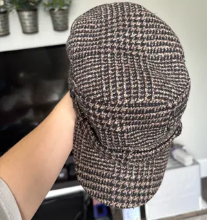 Y2K plaid newsboy houndstooth cap women’s onesize thumbnail 1
