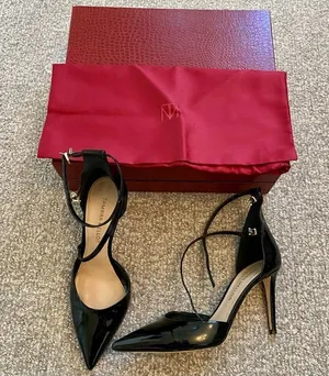 Tamara Mellon Classic Patent Leather Ankle Strap Stiletto Heels Black Size 9 thumbnail 1
