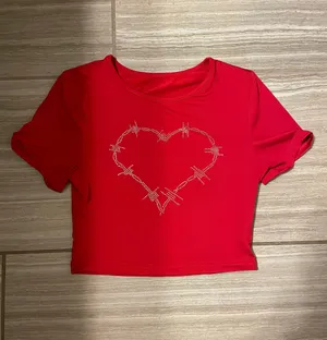 SheIn Red Heart Baby Tee thumbnail 1