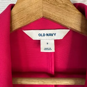 Old Navy Women S Berry Pink Relaxed Unlined Blazer 2 Button Workwear Jacket thumbnail 7