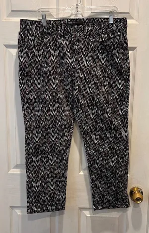 Levi Strauss Mid Rise Ankle Skinny‎ Pants Women Size 16 W33 Geometric Print thumbnail 1