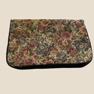 Vintage Tapestry Clutch Bag Jacquard Whimsical Retro VTG Evening Floral thumbnail 2