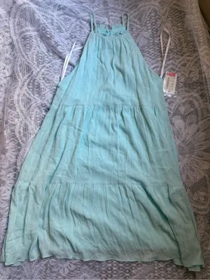 B Darlin Light Aqua Spaghetti-Strap Dress thumbnail 1