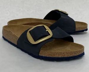 Birkenstock Madrid Big Gold Buckle Midnight Nubuck Nar - Navy - size 38 EU thumbnail 1
