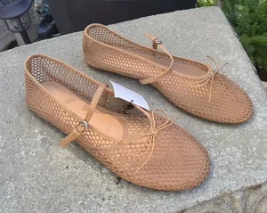 NWT Mango Tan Mesh Ballet Flats  thumbnail 1