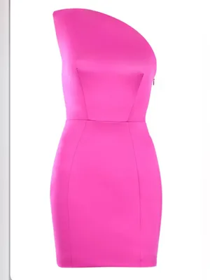 House of CB AYELEN Pink Duchess Satin One Shouldered Mini Dress thumbnail 4