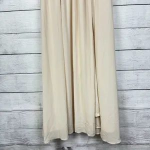 Lulus Heavenly Hues Cream Maxi Chiffon Dress Sz Medium Wedding‎ Bridesmaid Gala thumbnail 5