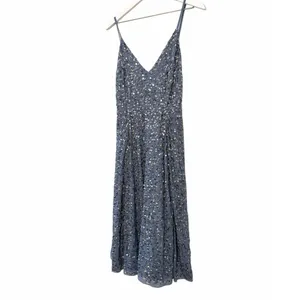 NWT ASOS Sequin Maxi Dress Blue Women’s Size 6 thumbnail 3