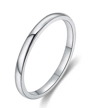 SIZE 7 Minimalist Solid Stainless Steel Ring Band Silver thumbnail 1