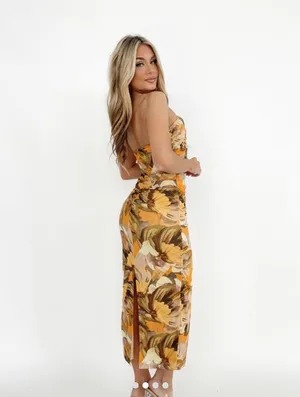 Shoplane201 Strapless Floral Dress thumbnail 3