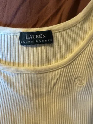 Lauren Ralph Lauren butter yellow ribbed tank top M/L thumbnail 2