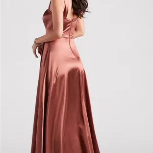 Windsor Rust One Shoulder Sleeveless Gown thumbnail 3