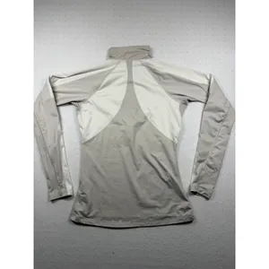 Nike Pro Dri-FIT 1/2 Zip Long Sleeve Top Womens Medium Beige Athletic thumbnail 7