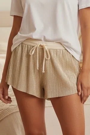 Victoria's Secret Shiny Pleated Sleep Shorts thumbnail 1