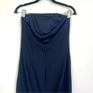 Dessy Collection Navy Blue Strapless Gown thumbnail 5