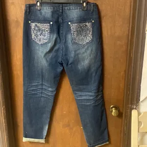 V Christina Rhinestones Embroidered Denim Jeans thumbnail 4
