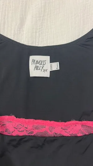 Princess Polly Top Black Crop thumbnail 2