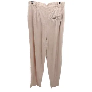 Free People Nothing To Say Pleated Linen Blend Trouser Pants Beige Blush 8 thumbnail 4
