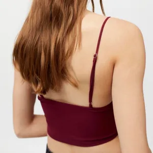 Urban Outfitters Wine Red Ruched Crop Top thumbnail 3