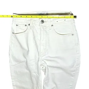 Abercrombie & Fitch Curve Love Ankle Straight Leg Ultra High Rise Jean White 00S thumbnail 6