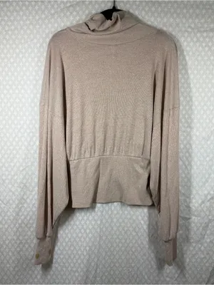 Free People Ivory Metallic Glam Turtleneck Sweater thumbnail 7