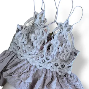 Free People Adella Cami Womens Size S‎ in Muave Boho Crochet thumbnail 3