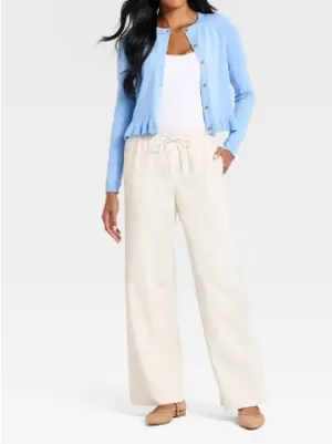 A New Day - Women's Effortless Pull-On Pants - Cream Large thumbnail 3