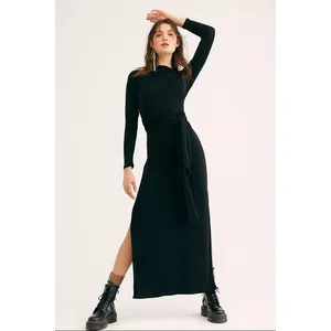 Free People x Significant Other Sabine Dress Size‎ 4 Black Jersey Mockneck thumbnail 2