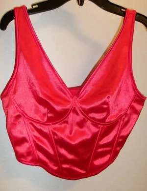 SHEIN Red Satin Corset thumbnail 3