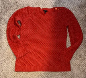 Talbots Lambs wool coral orange sweater NWOT thumbnail 1