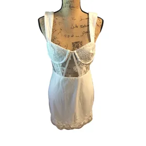 Lulus White Lace Corset Mini Dress Size Medium or Extra Large thumbnail 2