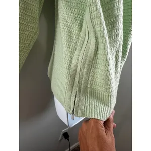 Banana Republic Sunday Sunday Sage Green Merino‎ Cashmere Waffle Knit Sweater XL thumbnail 5