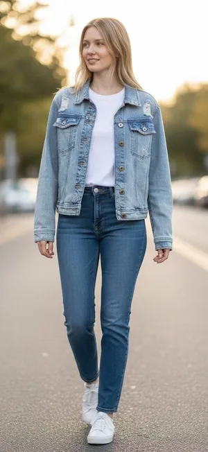 Zara Light Wash Distressed Denim Jacket Womens Large Blue Raw Hem Button Up L thumbnail 1