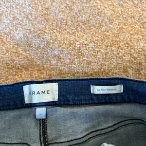 FRAME Le Slim Palazzo High Rise Wide Leg Jeans Thunderstorm Blue 31 Denim Chic thumbnail 4