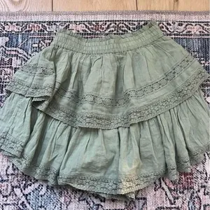 American Eagle Green Ruffle Tiered Boho Skort Size XS thumbnail 6
