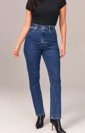 Abercrombie & Fitch The Slim Straight Ultra High Rise Jeans, 28, NWT thumbnail 2