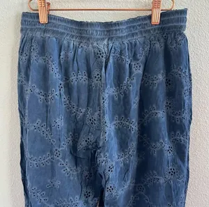 YFB Young Fabulous & Broke Blue Eyelet Lace Pants Rayon Cotton Medium thumbnail 7