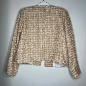 Rachel Zoe Tan Gold Tweed Blazer Jacket Size Large thumbnail 4