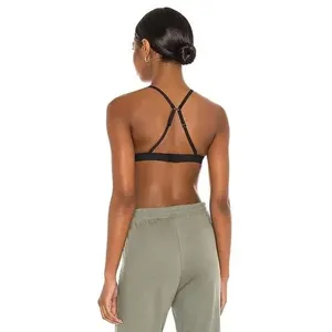 Free People Black Criss Cross Ring‎ Detail Triangle Bralette Top thumbnail 5