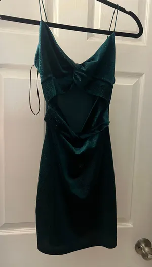Green Sparkle Cut Out Dress thumbnail 1