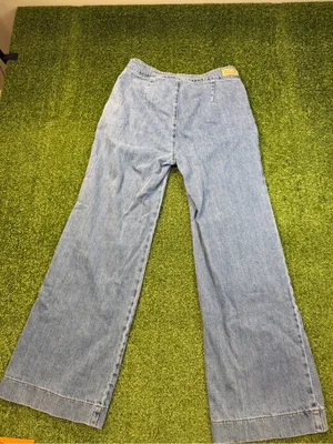 Molly Bracken High Waist Trouser Jean Straight Leg Wide Cuff Medium Wash 31x30 thumbnail 6