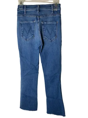 Mother The Hustler Ankle Fray Layover wide leg jeans women's size 26 thumbnail 2
