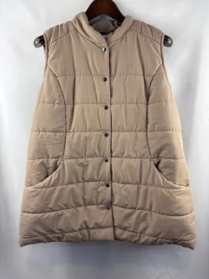Women’s Coldwater Creek XL Beige Puffer Vest thumbnail 1